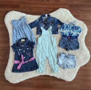 Lot of cute summer outfits for baby girl 12 months